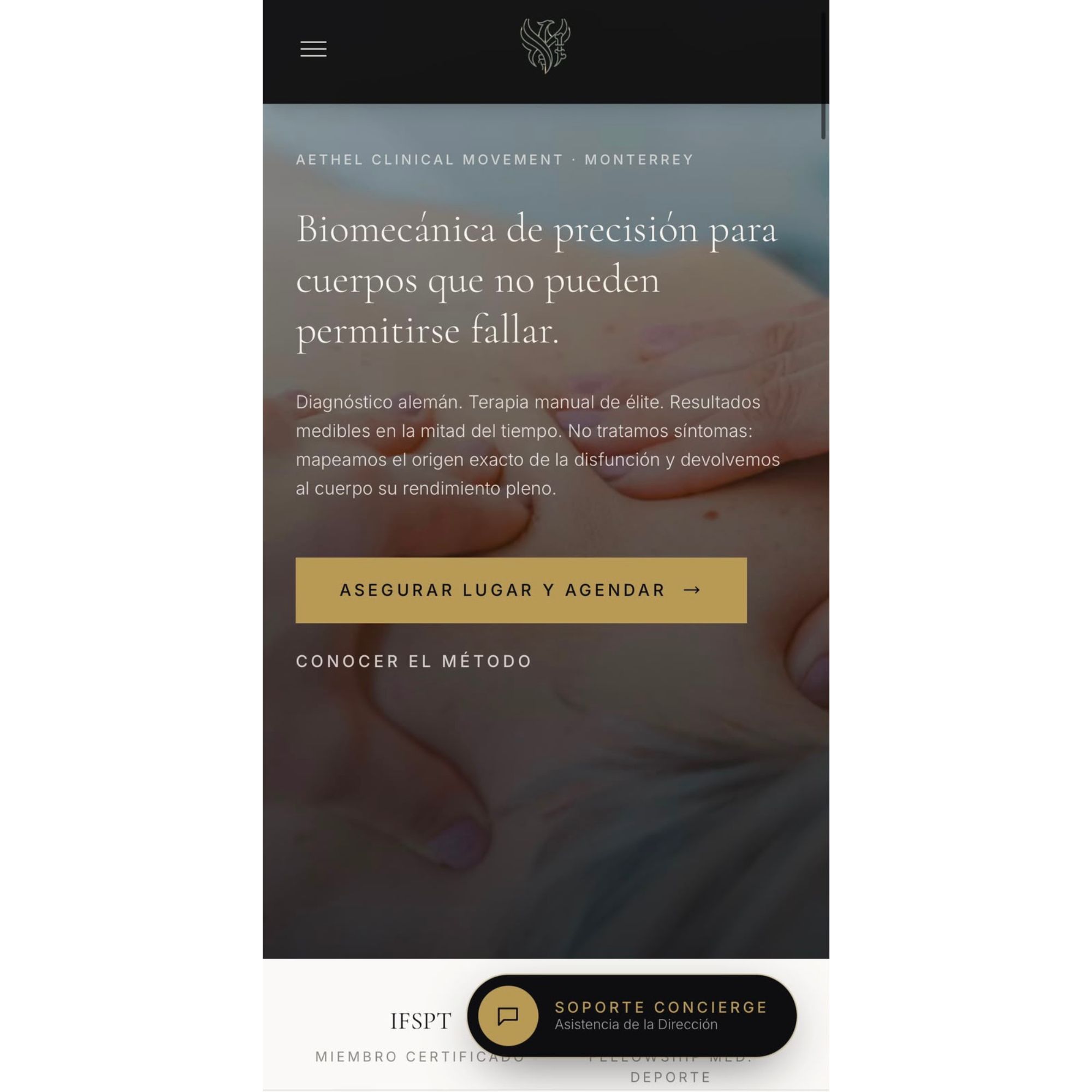 Diseño web para clínica médica Aethel