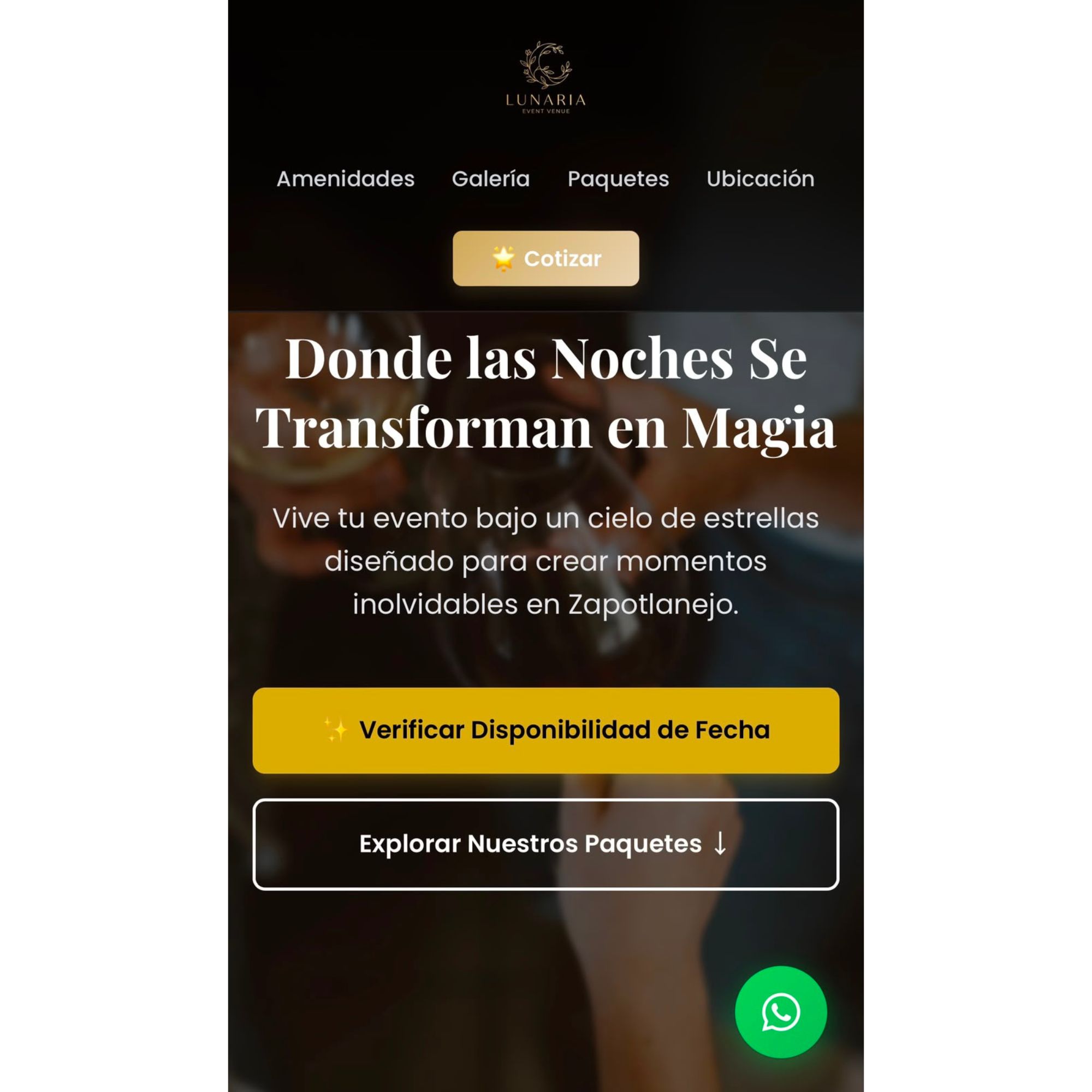 Diseño web para terraza de eventos Terraza Lunaria